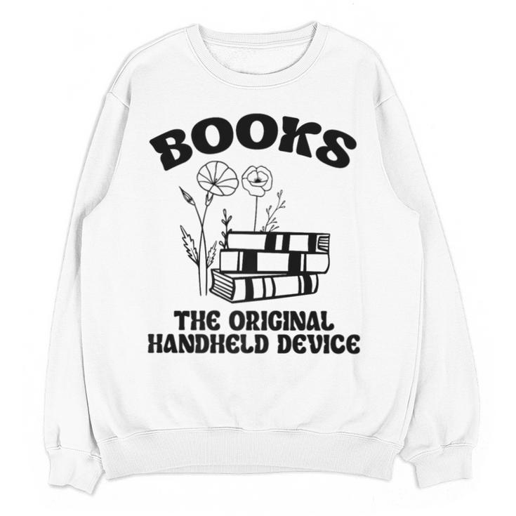 Books The Original Handheld Device Book Lover Premium Unisex Sweatshirt