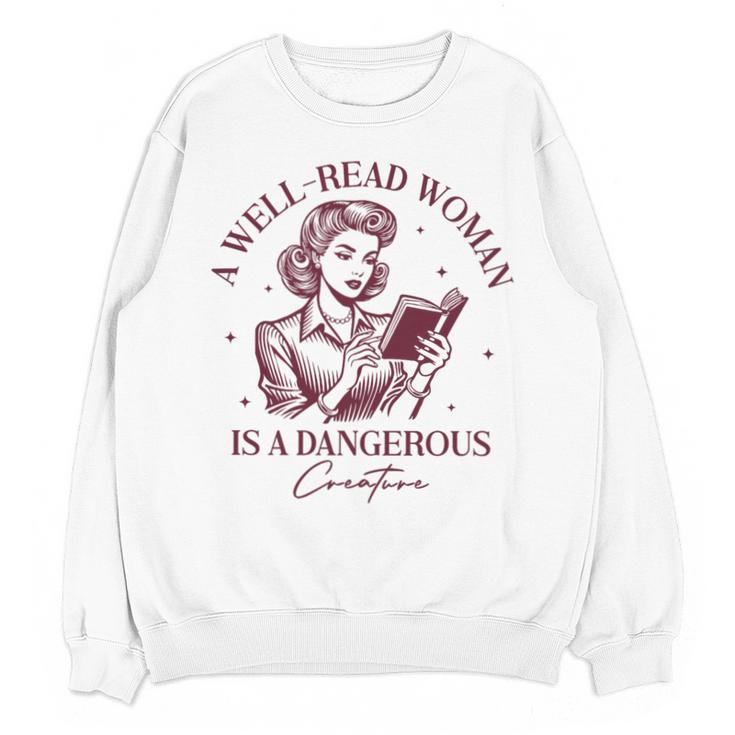 Books A Well-Read Woman Is A Dangerous Creature Women Premium Tri-Blend Unisex Sweatshirt
