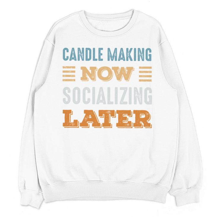 Candle Making Now Minimal Socializing Introvert Vintage Unisex Sweatshirt