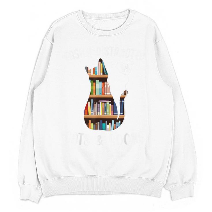 Cat Lover Tee Women Book Lover Reading Librarian Read Unisex Sweatshirt