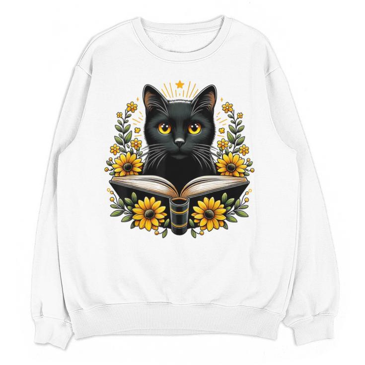 Cat For Women Book Lover Cute Cat And Book Unisex Sweatshirt