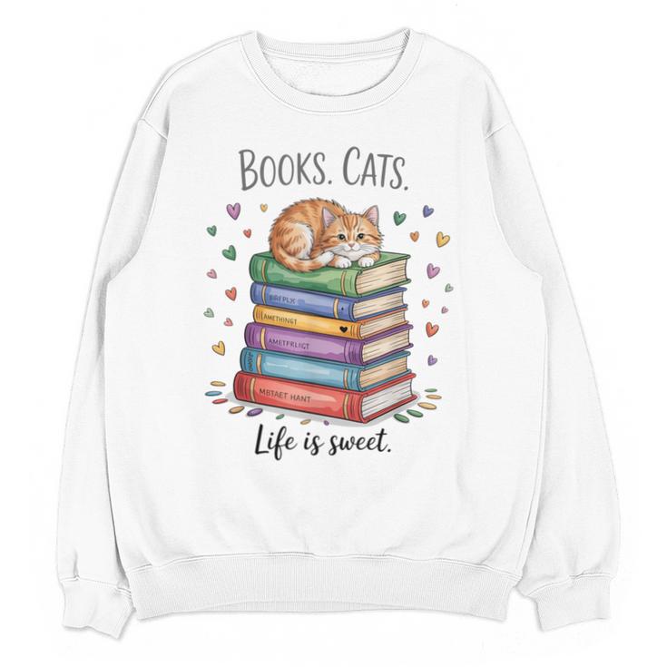 Cats Books Lover Men Women Unisex Sweatshirt