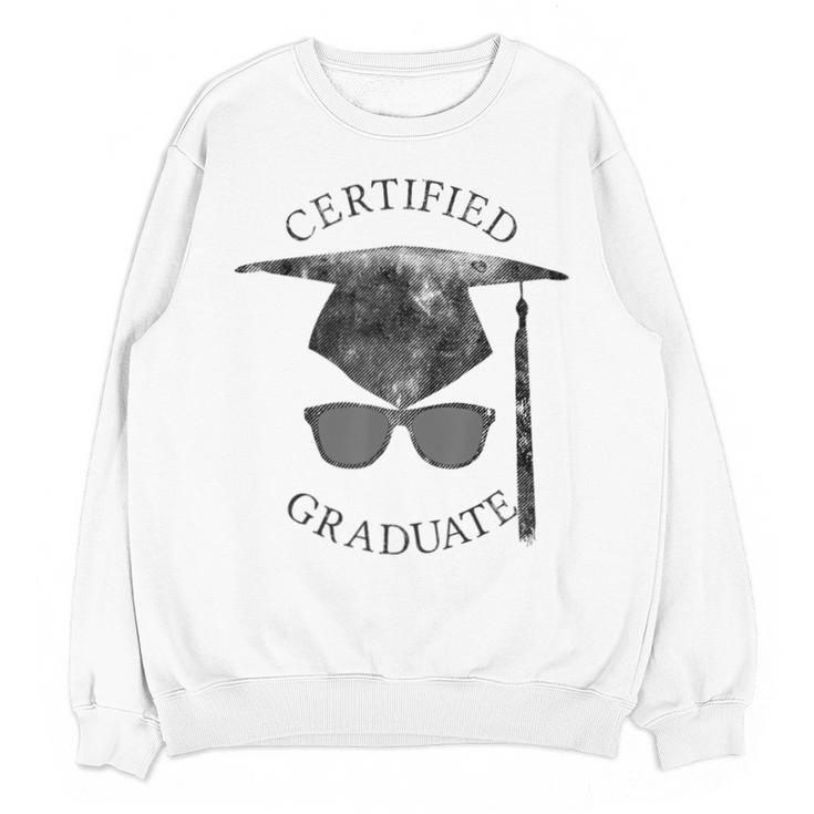 Certified Graduate Vintage Mortarboard Graduation Unisex Sweatshirt