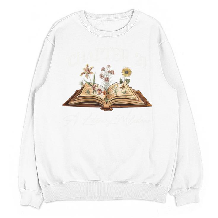 Chapter 21 Years Old 21st Birthday Wildflower Book Lover Premium Tri-Blend Unisex Sweatshirt