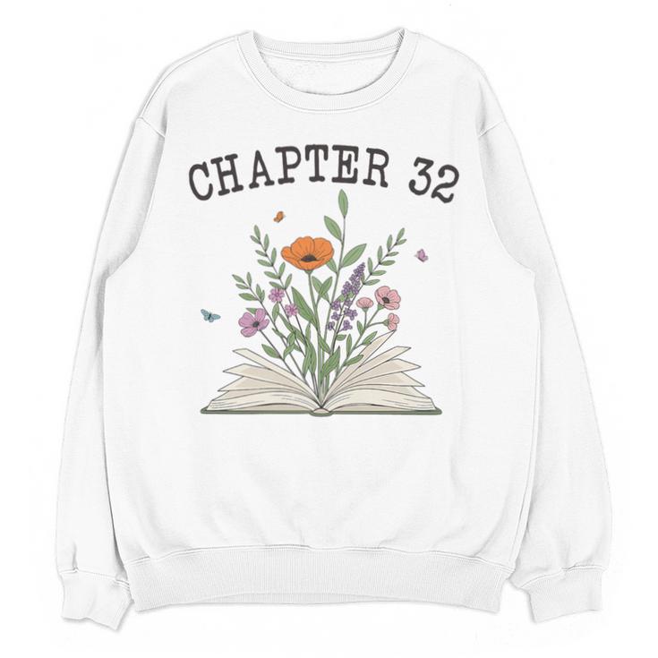 Chapter 32- Book Lovers & Readers 32nd Birthday Wildflowers Premium Tri-Blend Unisex Sweatshirt