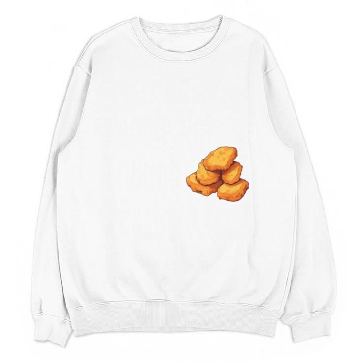 Chicken Nugget Saying Introvert Nuggie Foodie Food Unisex Sweatshirt