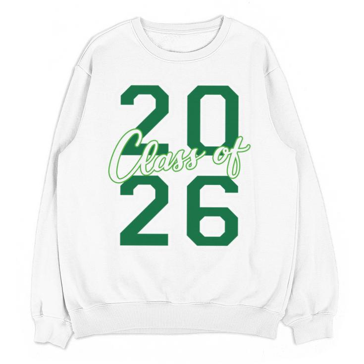 Class Of 2026 Graduation Varsity Green And On The Back Unisex Sweatshirt