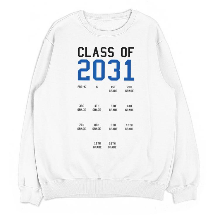 Class Of 2031 Graduation T-Shirt With Space For Handprints Unisex Sweatshirt
