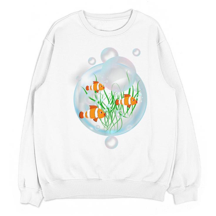 Clownfish Anemonefish Bubbles Water Frutiger Aero Y2K Style Unisex Sweatshirt