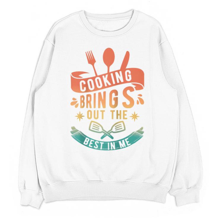 Cooking Brings Out The Best In Me Crafting Flavorful Memory Raglan Baseball Tee Unisex Sweatshirt