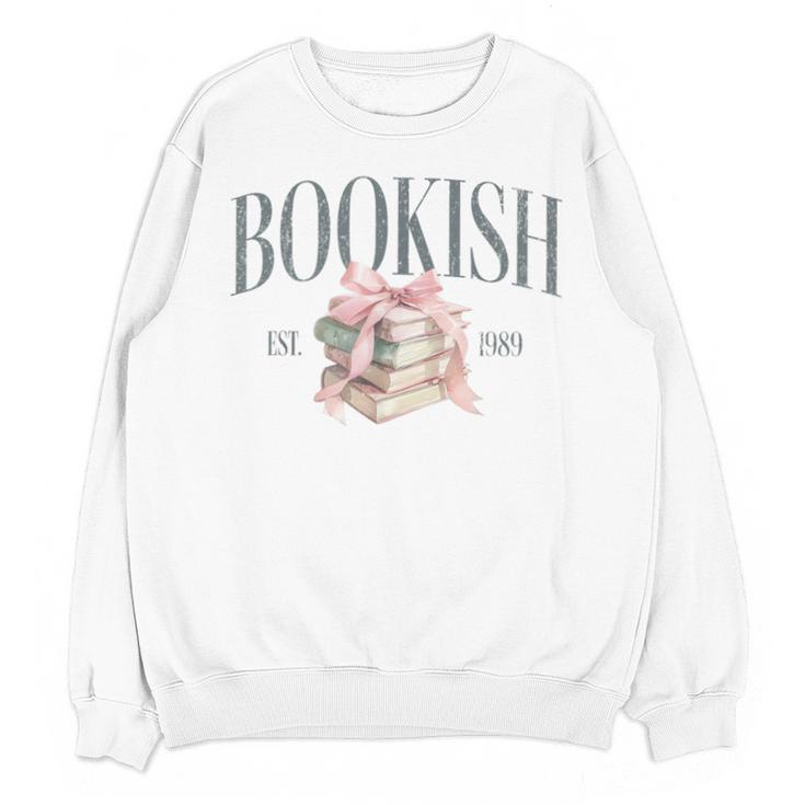 Coquette Bow Book Lover Bookish Coquette Aesthetic Reading Unisex Sweatshirt