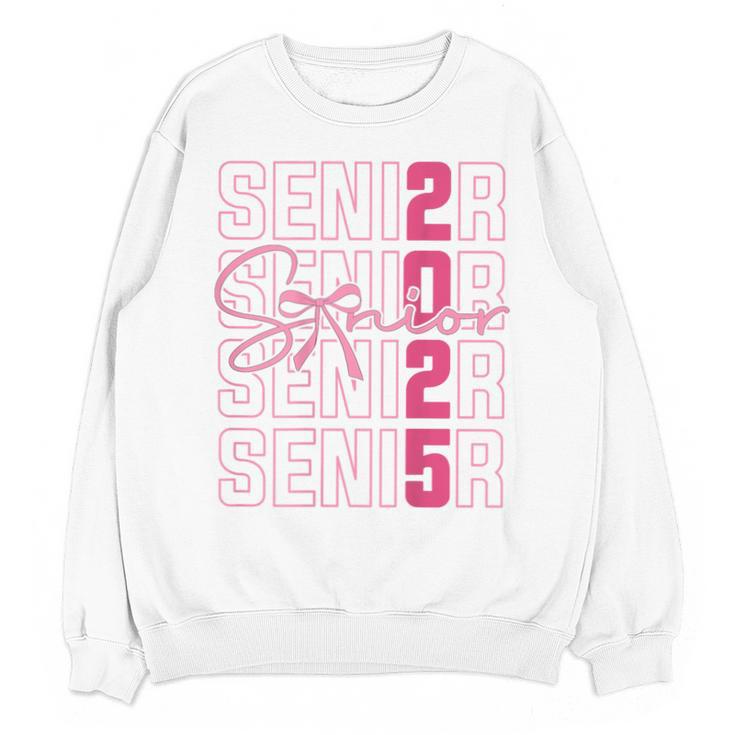 Cute Girls Women Class 2025 Graduation Senior Coquette Bow Unisex Sweatshirt