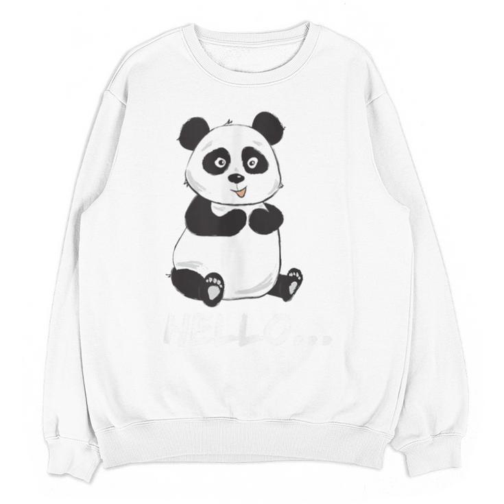 Cute Introvert Vibes – Panda Hello & Goodbye Unisex Sweatshirt