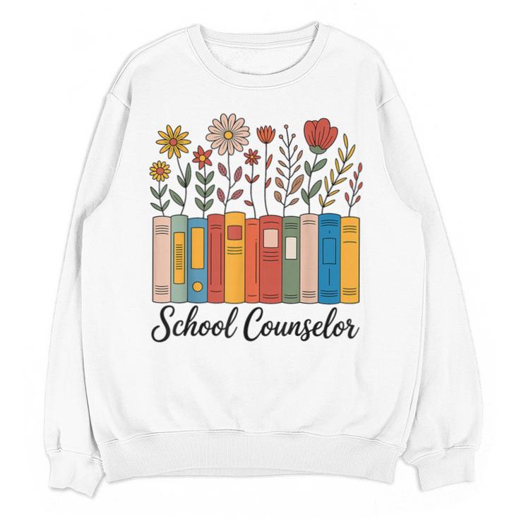 Cute Wildflower Book School Counseling Life School Counselor Unisex Sweatshirt