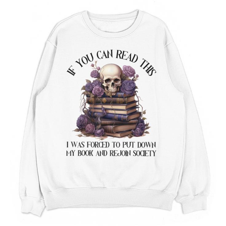 Dark Romance Merch I Put Down My Book Lover Spicy Skeleton Unisex Sweatshirt