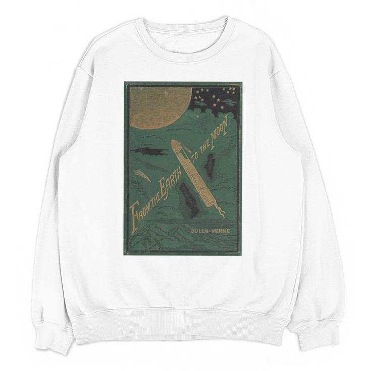 From The Earth To The Moon Book Cover 1874 Premium Unisex Sweatshirt