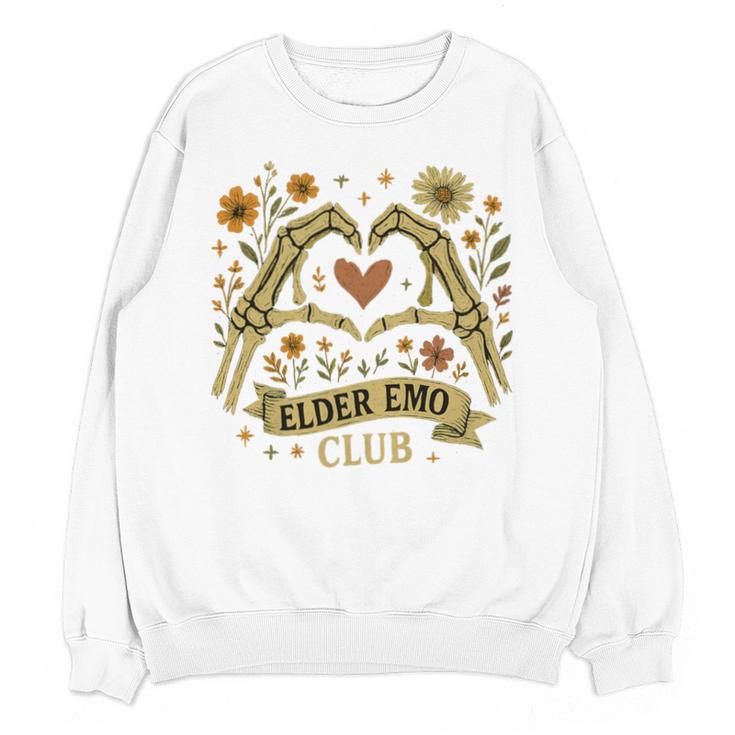 Elder Emo Club Skeleton Hands Heart Nostalgia Premium Tri-Blend Unisex Sweatshirt