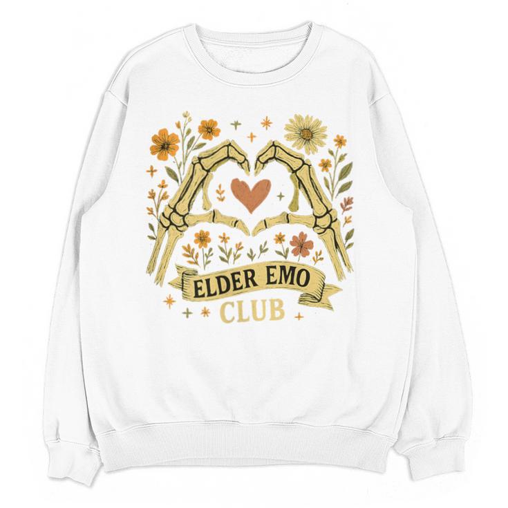 Elder Emo Club Skeleton Hands Heart Nostalgia Unisex Sweatshirt