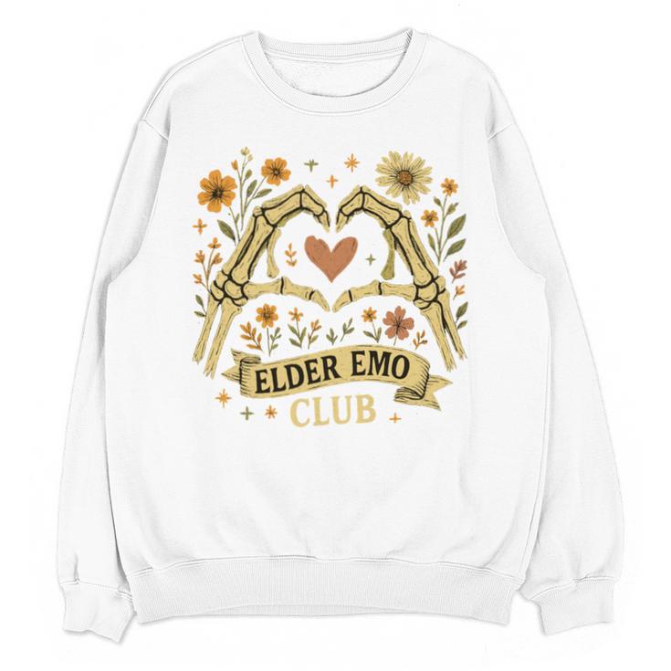 Elder Emo Club Skeleton Hands Heart Nostalgia Unisex Sweatshirt