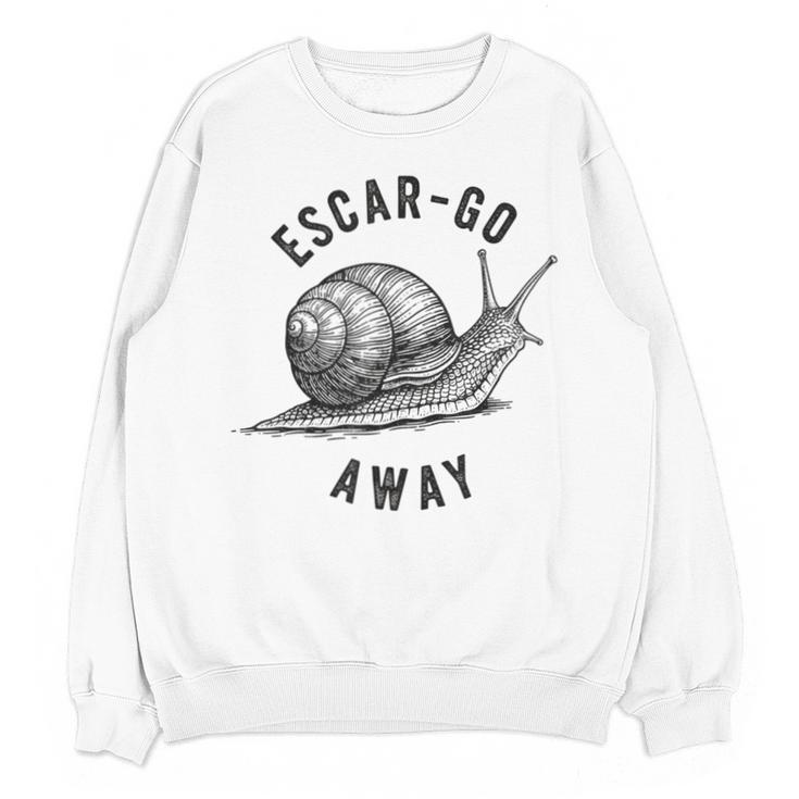 Escar Go Away Snail Vintage French Pun Introvert Humor Unisex Sweatshirt