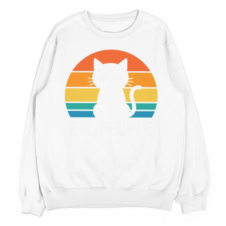Ew People Cat Anti Social Introvert Premium Tri-Blend Unisex Sweatshirt