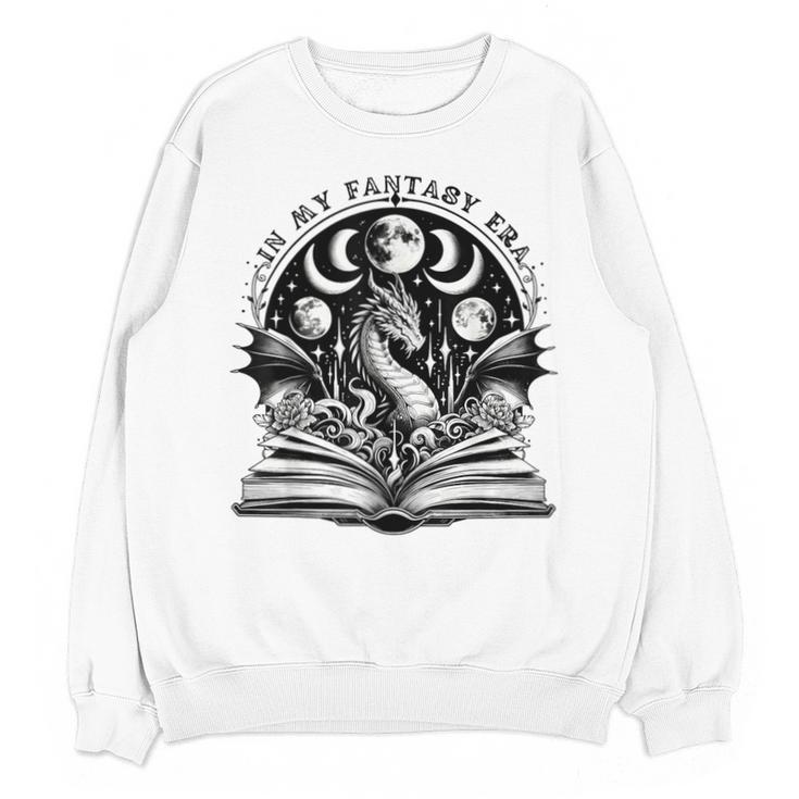 In My Fantasy Era Books Dragon & Moon Bookish Bookworm Unisex Sweatshirt