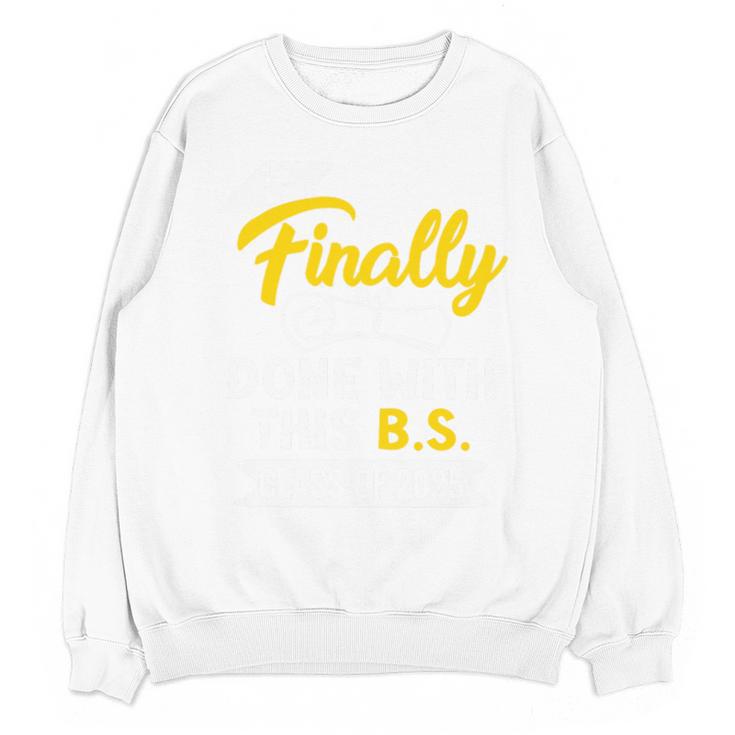 Finally Done With This BS Class Of 2025 College Graduation Premium Tri-Blend Unisex Sweatshirt