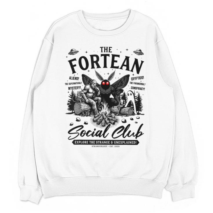 Fortean Social Club Bigfoot Mothman Alien Cryptid Introvert Unisex Sweatshirt