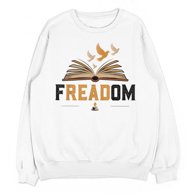 Freadom Anti Banned Books Lovers Reading Librarian Bookworm Unisex Sweatshirt