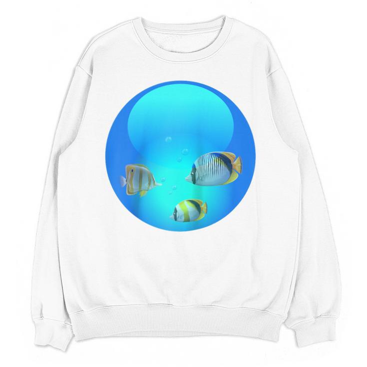 Frutiger Aero Aesthetic Tech Orb Fishes Raglan Baseball Tee Unisex Sweatshirt