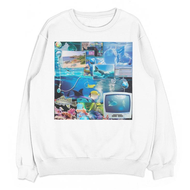 Frutiger Aero Retro Vibes Premium Tri-Blend Unisex Sweatshirt