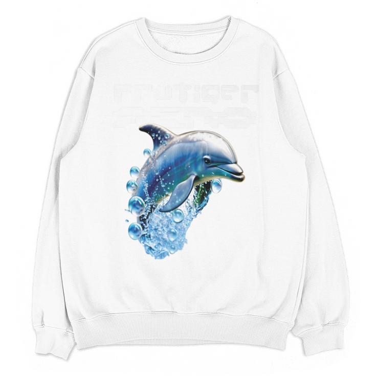 Frutiger Aero Splashy Dolphin Y2k Aesthetic Graphic Premium Unisex Sweatshirt