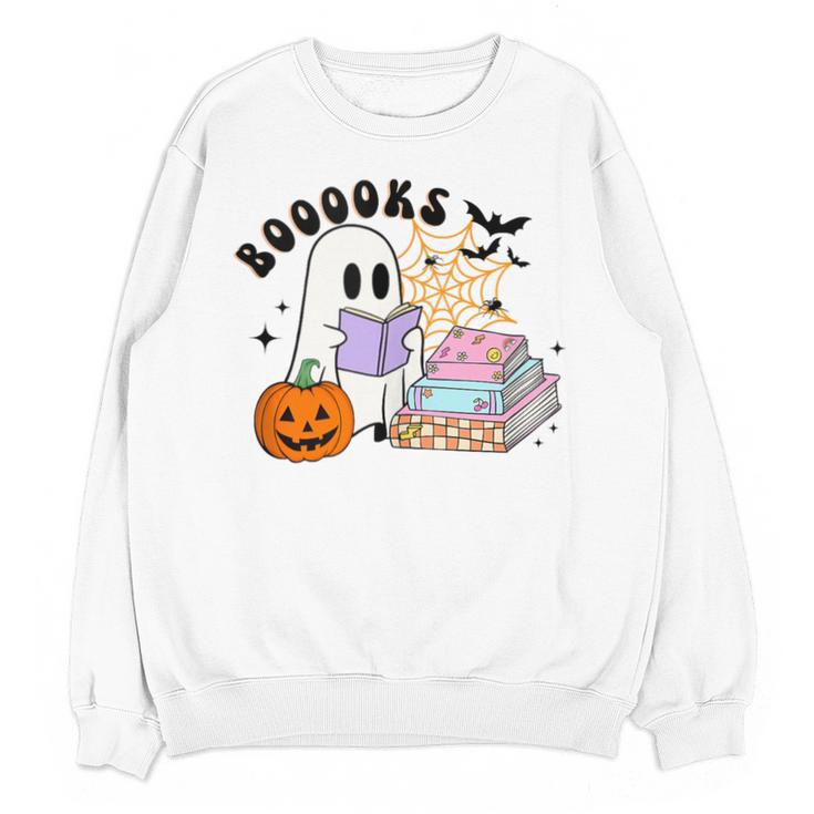 Ghost Reading Halloween Women Teacher Book Lover Unisex Sweatshirt
