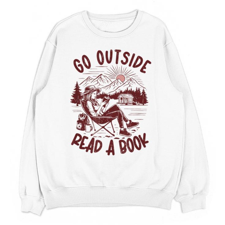 Go Outside Read a Book Vintage Bibliophiles Unisex Sweatshirt