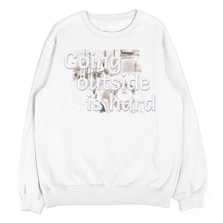 Going Outside Is Hard Saying For Introvert And Homebody Premium Tri-Blend Unisex Sweatshirt