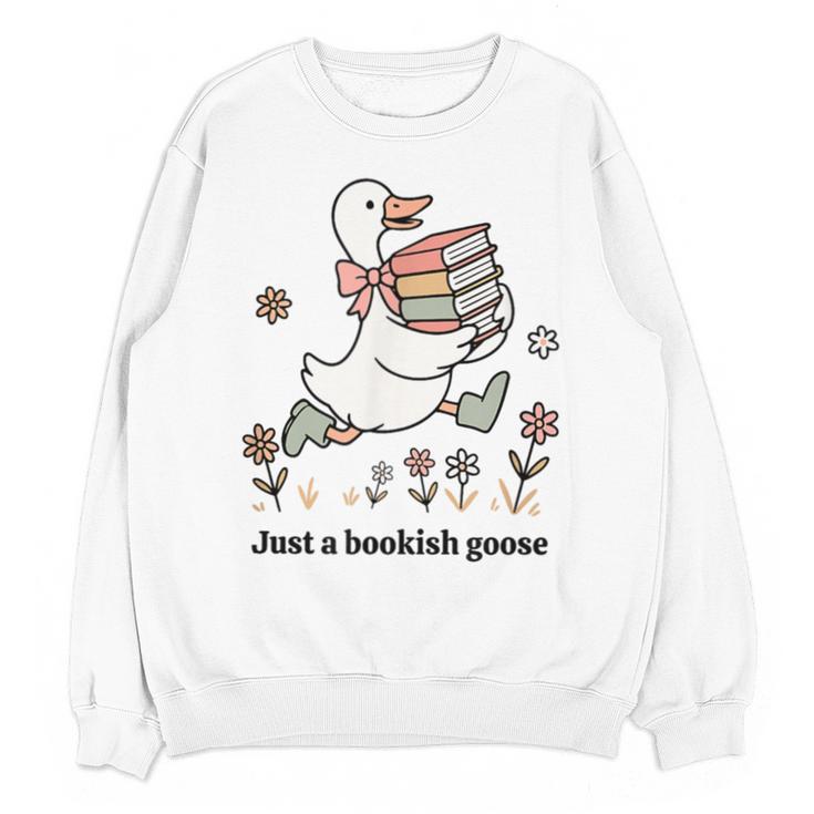 Goose With Books Cute Bookworm Reader Unisex Sweatshirt