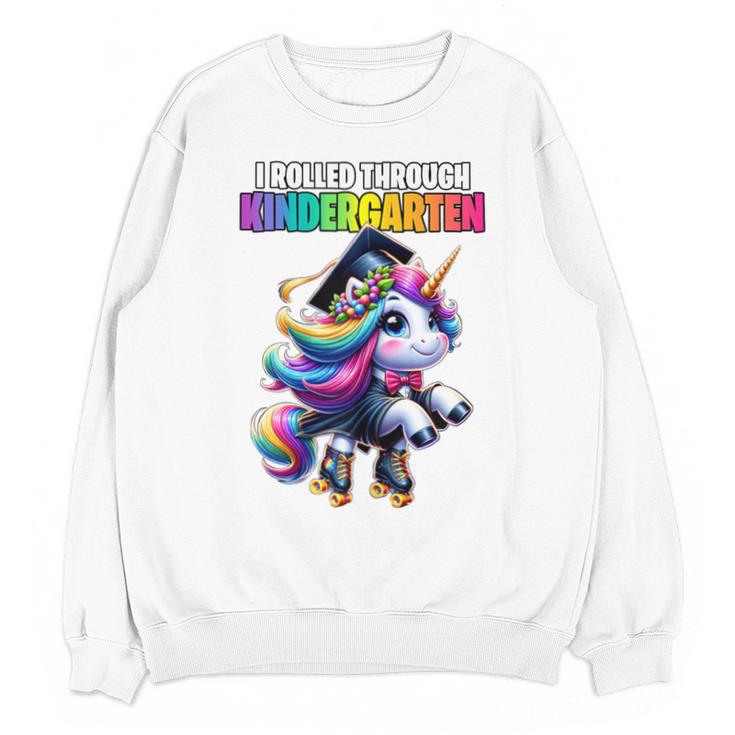 Graduation Kindergarten Unicorn Roller Skate Girls Grad Unisex Sweatshirt