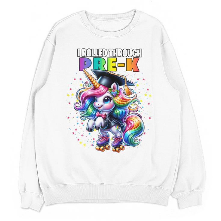 Graduation Pre-K Unicorn Roller Skate Girls Preschool Grad Unisex Sweatshirt