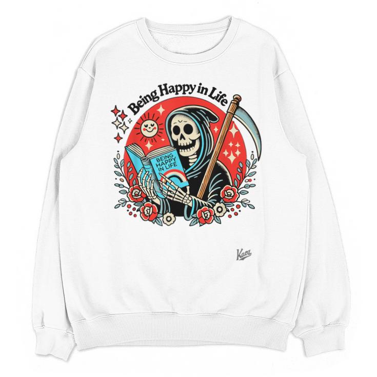 Grim Reaper Reads a Book Unisex Sweatshirt