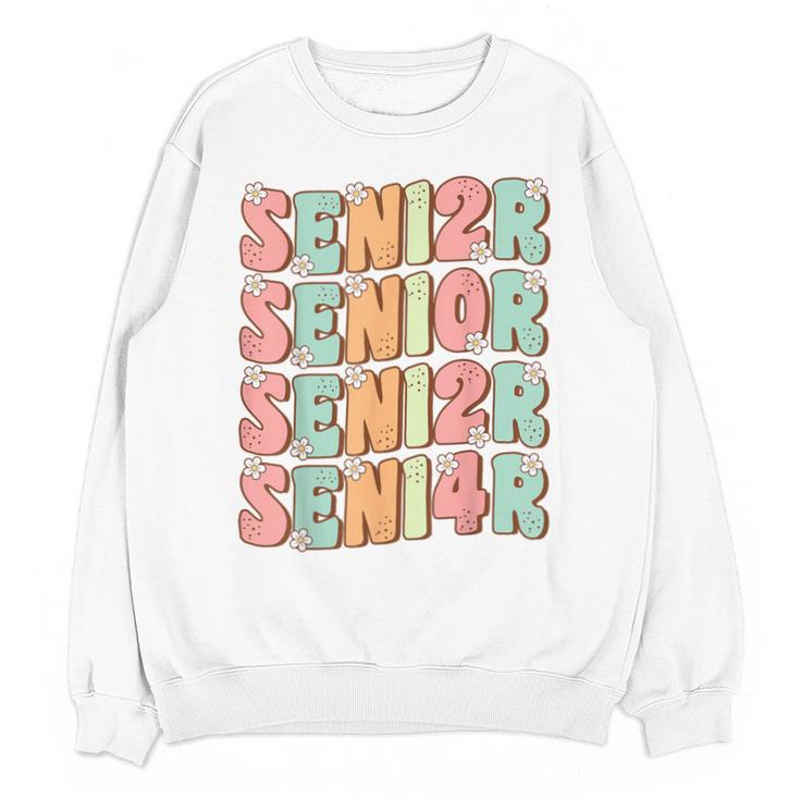 Groovy Senior Graduation Cute Groovy Senior Class Of 2024 Unisex Sweatshirt