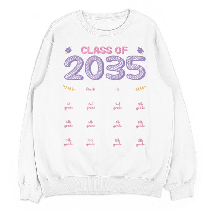 Grow With Me Graduation First Day Of School Class Of 2035 Unisex Sweatshirt