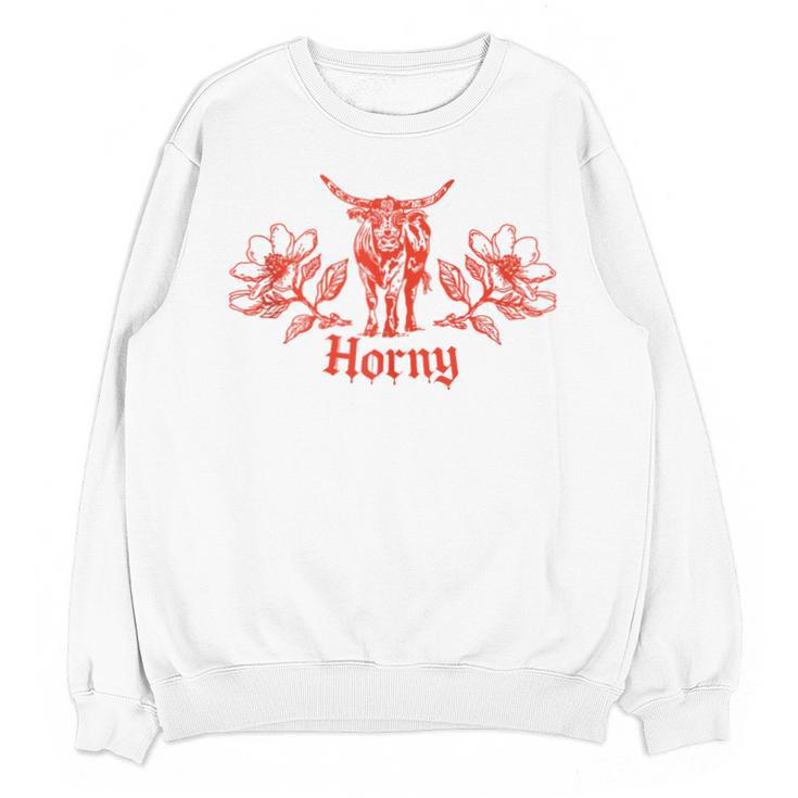Horny Bull Romance Reader Shirt Spicy Books Bull Pun Unisex Sweatshirt