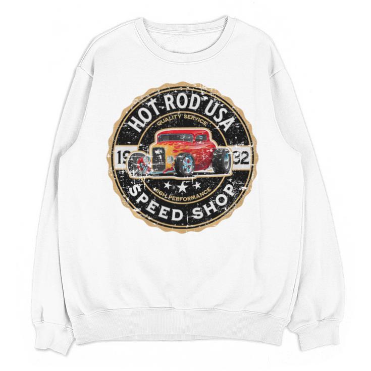 Hotrod Custom Car Automotive Nostalgia Distressed Premium Tri-Blend Unisex Sweatshirt