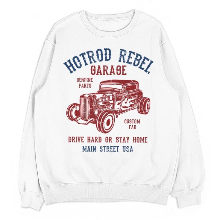 Hotrod Rebel Automotive Nostalgia Old Car Distressed Premium Tri-Blend Unisex Sweatshirt