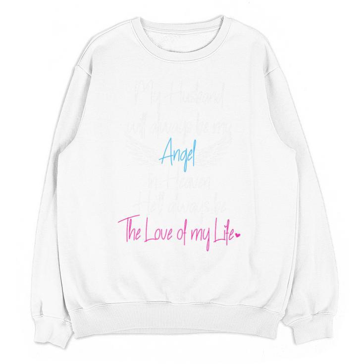 My Husband My Angel In Heaven In Loving Memory Of My Husband Premium Tri-Blend Unisex Sweatshirt