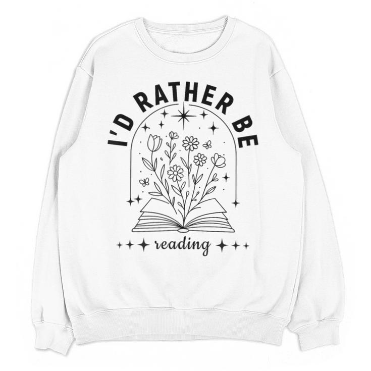 I’d Rather Be Reading Minimal Book Lover Arch Unisex Sweatshirt
