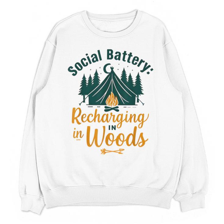 Introvert Camping Social Battery Recharging In The Woods Unisex Sweatshirt
