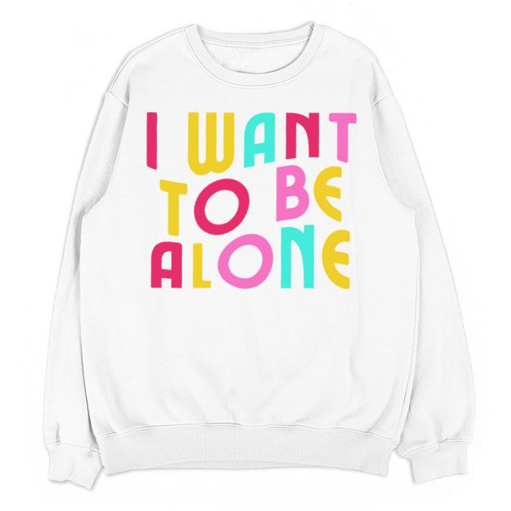 Introvert I Want To Be Alone Retro Wavy Unisex Sweatshirt