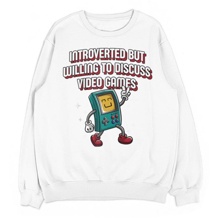Introverted But Willing To Discuss Video Games Introvert Raglan Baseball Tee Unisex Sweatshirt