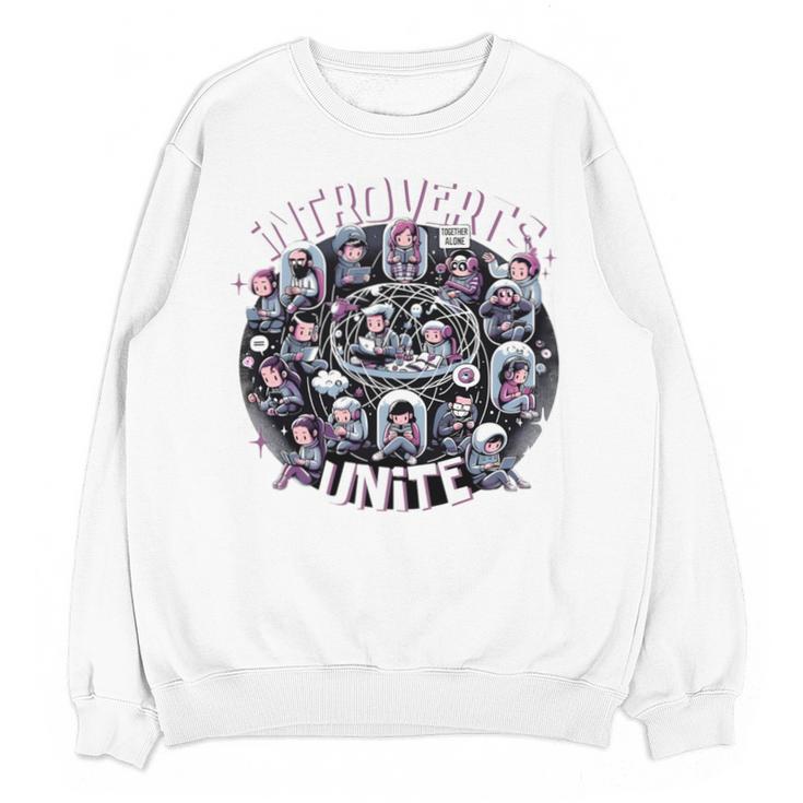 Introverts Unite Quirky Solitude Unisex Sweatshirt